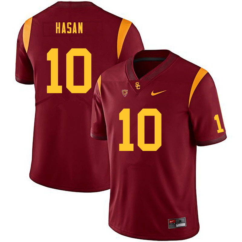 Men #10 Mo Hasan USC Trojans College Football Jerseys Sale-Cardinal